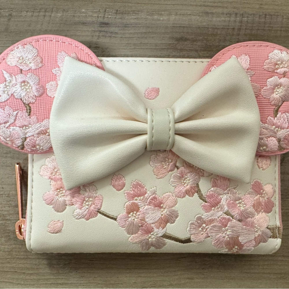 Loungefly x Disney Minnie Mouse Cherry Blossom Ears Mini Wallet